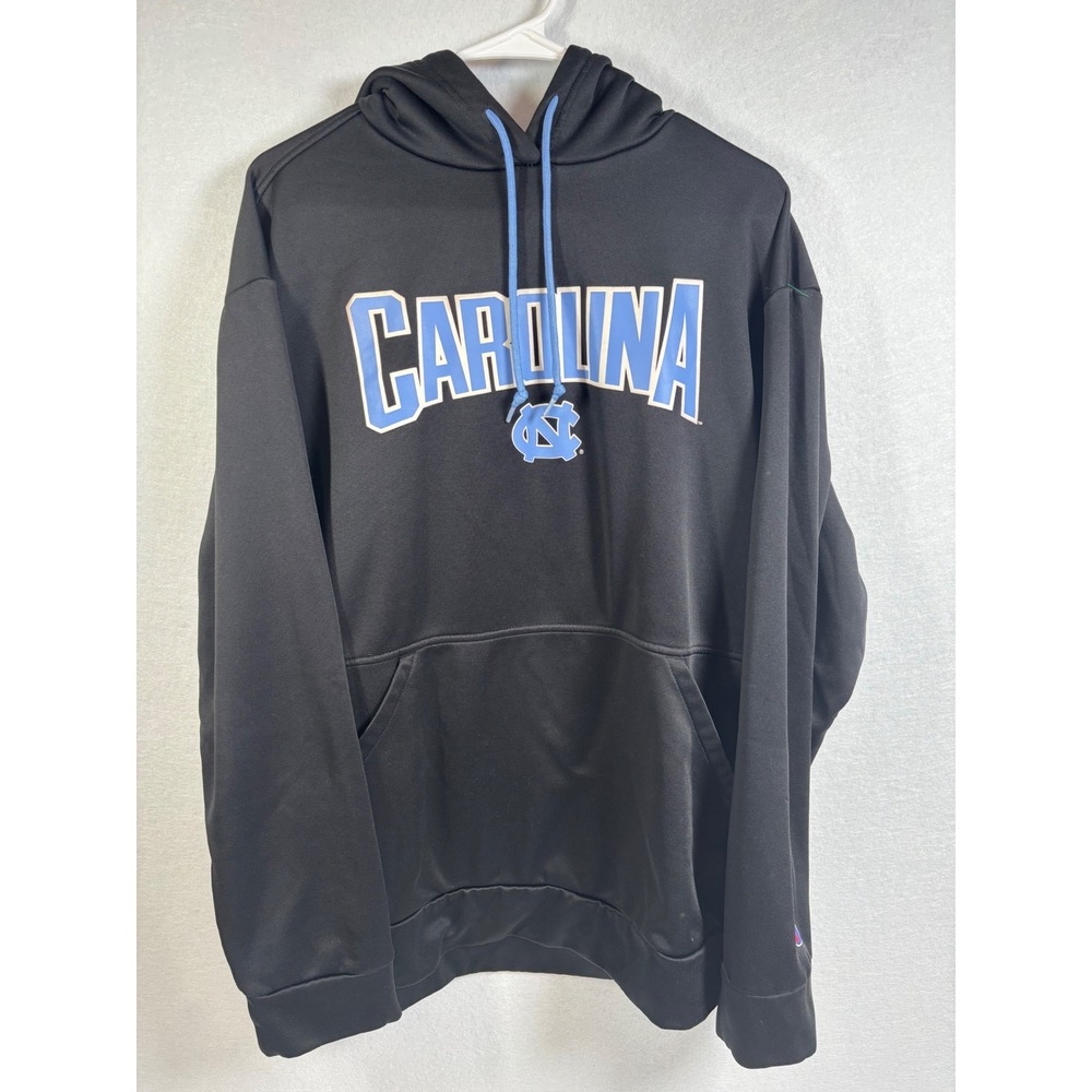 Champion Carolina Hoodie Mens XL Black Polyester UNC Tar Heels Sweatshirt